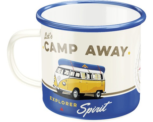 Emaille-Becher VW Bulli Camp Away 0,36 l 8x8x8 cm