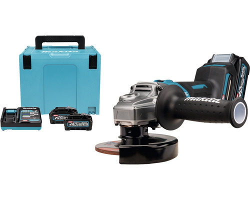Akku-Winkelschleifer Makita XGT® GA008GM201 40V, inkl. 2 x Akku 4,0 Ah, Ladegerät und MAKPAC Gr. 4