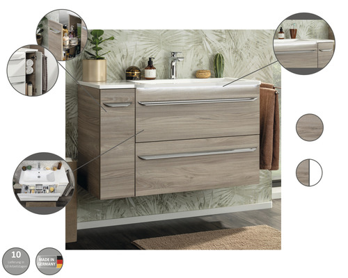 Unterschrank FACKELMANN Luxor Steinesche weiß 20x60,5 cm 79843 rechts