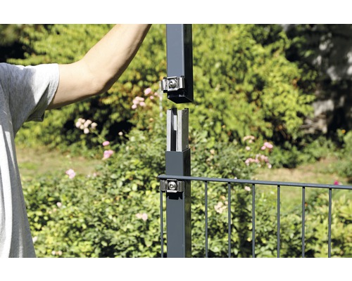 Zaunerhöhungs-Set 600 mm für Eckpfosten 60x60 mm grün