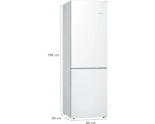 Kühl- und Gefrierkombination Bosch KGE36AWCA BxHxT 60 x 186 x 65 cm Kühlteil 214 l Gefrierteil 94 l weiß