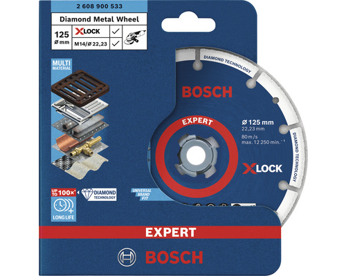 Diamanttrennscheibe Bosch Professional Expert Metall Ø 125x22,23mm Multi Construction, X-LOCK Aufnahme