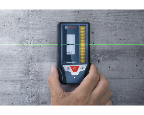 Laser-Empfänger Bosch Professional LR 7 inkl. 2 x Batterie (AA), Zubehör-Set