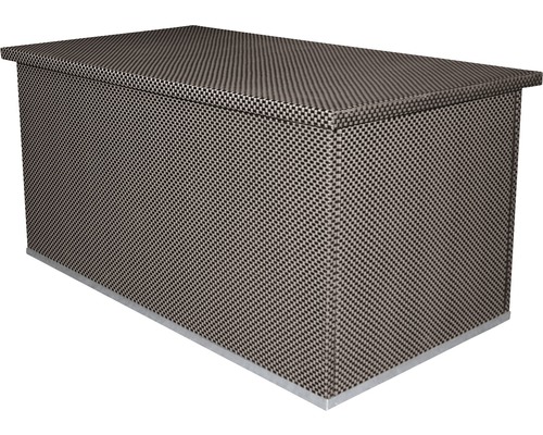 Auflagenbox Rattan inkl. Gasdruckfedern 121 x 67 x 64 cm braun