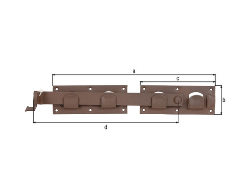 Doppeltorüberwürf Duravis 423x70 mm rostbraun