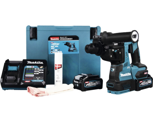 Akku-Kombihammer Makita XGT® HR003GM201 40V inkl. 2 x Akku 4,0Ah, Ladegerät und MAKPAC Gr. 4