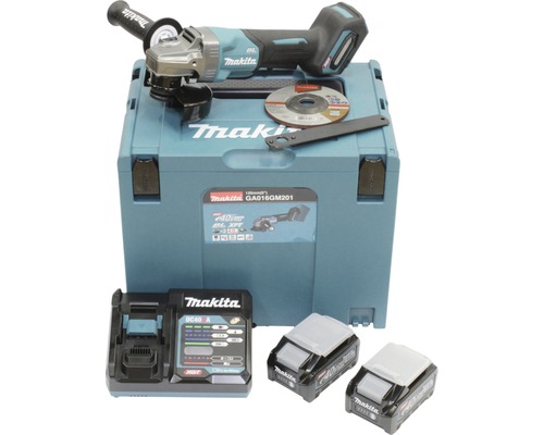 Akku-Winkelschleifer Makita XGT® GA016GM201 40V, inkl. 2 x Akku 4,0 Ah, Ladegerät und MAKPAC Gr. 4