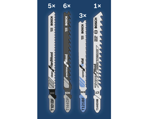 Stichsägeblätter Bosch JSB Set Tube Wood + Metal Pack 15-tlg.