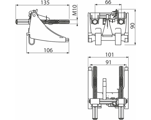 veporit. Steuermechanismus und Schrauben